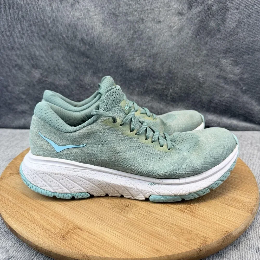 Hoka One One Cavu Shoes Womens Size 7.5 Green Mesh Running Training Sneakers
